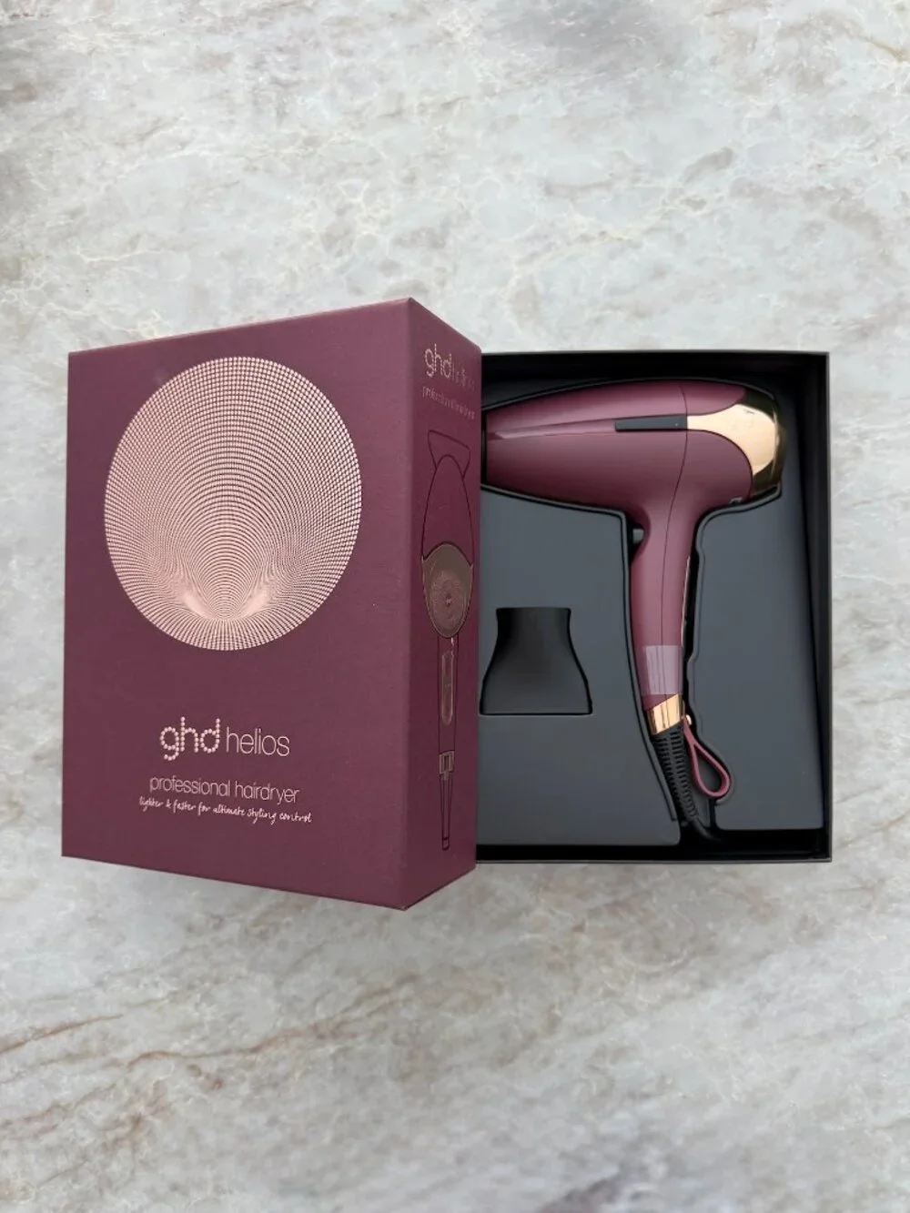 Share GHD Helios Professional Hair Dryer – Plum & Rose Gold Edition